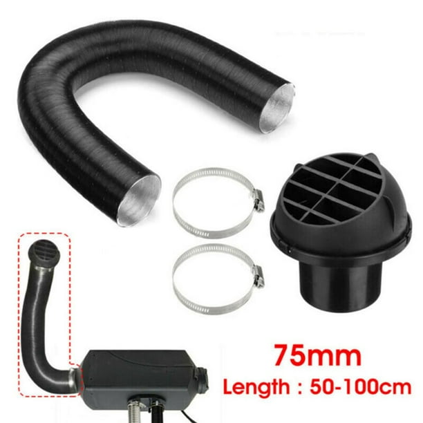 Diesel Heater Heating Pipe,Parking Air Heater Replacement Hose Clamp Fitting,Aluminum Foil Heater Pipe Duct Connector Set 75MM